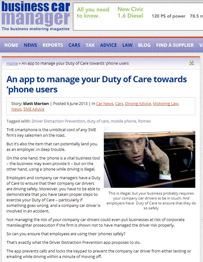 Duty of Care towards phone users