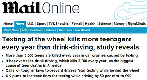 Texting at the wheel kills
